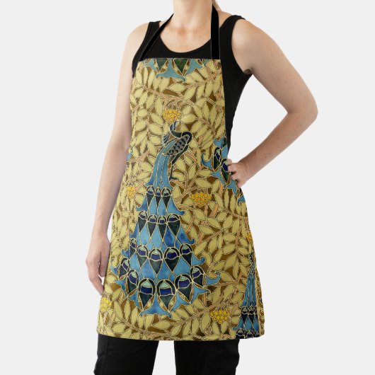 Peacocks Birds Rowan Trees Art Nouveau エプロン (インサイチュ)