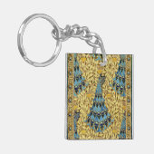 Peacocks Birds Rowan Trees Art Nouveau キーホルダー (正面左)
