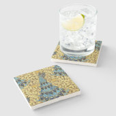 Peacocks Birds Rowan Trees Art Nouveau ストーンコースター (横)