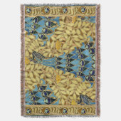 Peacocks Birds Rowan Trees Art Nouveau スローブランケット (正面縦)