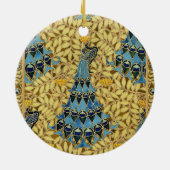 Peacocks Birds Rowan Trees Art Nouveau セラミックオーナメント (裏面)