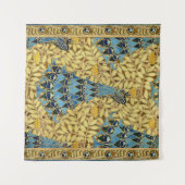 Peacocks Birds Rowan Trees Art Nouveau タペストリー (正面(横))