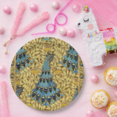 Peacocks Birds Rowan Trees Art Nouveau ペーパープレート (パーティー)