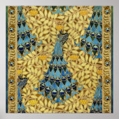 Peacocks Birds Rowan Trees Art Nouveau ポスター (正面)