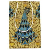 Peacocks Birds Rowan Trees Art Nouveau ミディアムペーパーバッグ (正面)