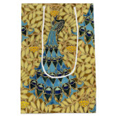 Peacocks Birds Rowan Trees Art Nouveau ミディアムペーパーバッグ (裏面)