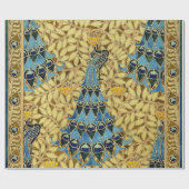 Peacocks Birds Rowan Trees Art Nouveau ラッピングペーパー (フラット)