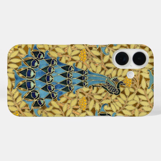 Peacocks Birds Rowan Trees Art Nouveau Case-Mate iPhoneケース (裏面 (横))