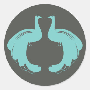PEACOCKS in AQUAスタンプ ラウンドシール