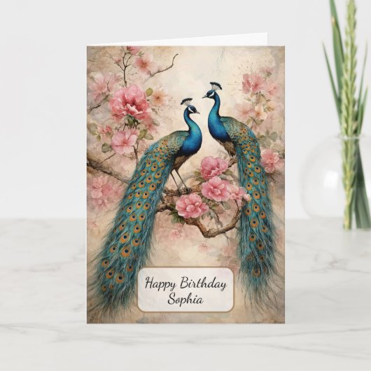 Peacocks in Blossom カード (正面)