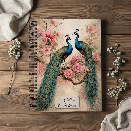 Peacocks in Blossom ノートブック