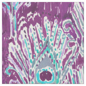 Peacockyの羽のプラム水彩画 ファブリック (クローズアップ)