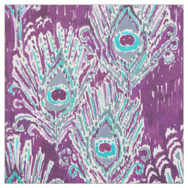Peacockyの羽のプラム水彩画 ファブリック