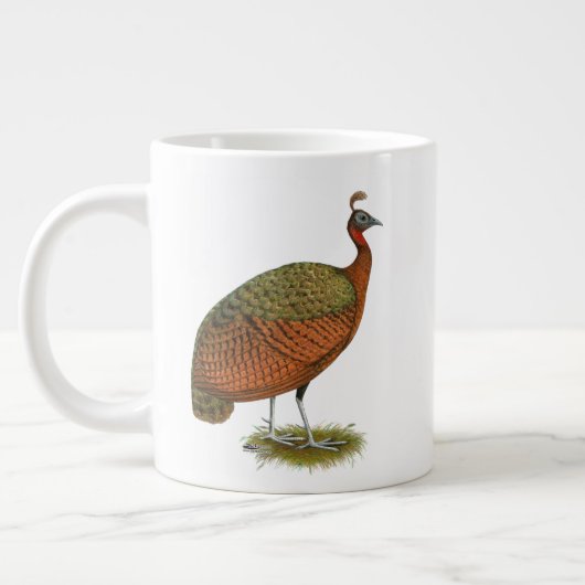 Peafowl：コンゴのピーヘン ジャンボコーヒーマグカップ (左)