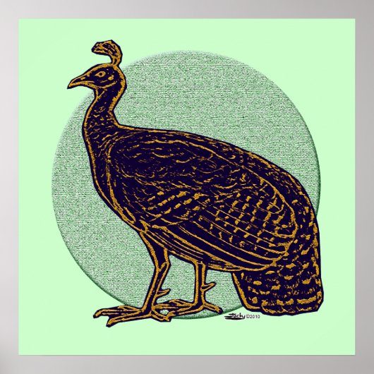 Peafowl:  Impressionistic Congo Hen ポスター (正面)