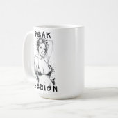 Peak Design Bold Graffiti ピンナップ スケッチ アート コーヒーマグカップ (正面左)