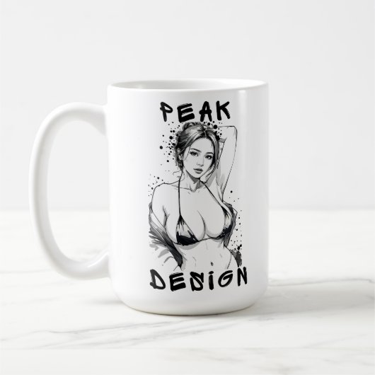 Peak Design Bold Graffiti ピンナップ スケッチ アート コーヒーマグカップ (左)