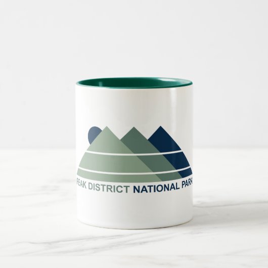 Peak District National Park Mountain Sun ツートーンマグカップ (中央)