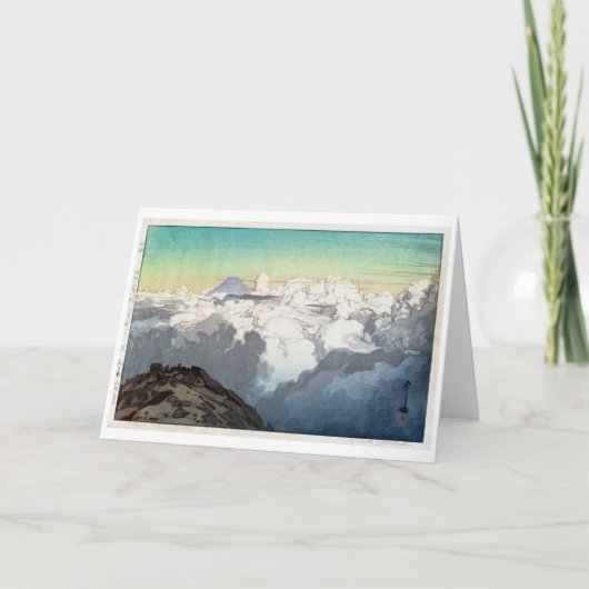 Peak of Komagatake, Hiroshi Yoshida, Woodcut カード (正面)