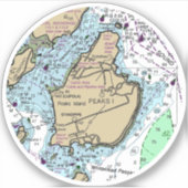 Peaks Island ME Nautical Chart シール (正面)