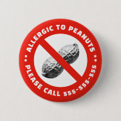 Peanut allergy  缶バッジ (正面)