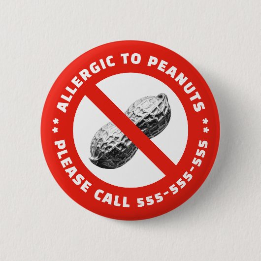 Peanut allergy  缶バッジ (正面)