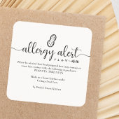 Peanut Allergy Alert Warning Minimalist スクエアシール