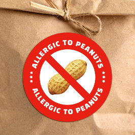 Peanut allergy warning food alert ラウンドシール