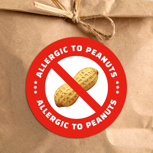 Peanut allergy warning food alert ラウンドシール
