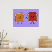 Peanut Butter and Jelly Fist Bump friends toast ポスター (キッチン)