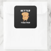 Peanut Butter Jelly Cute Couple Better Together De スクエアシール (バッグ)
