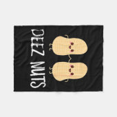 Peanut Food Funny Kawaii Cute Meme Deez Nuts Joke  フリースブランケット (正面(横))