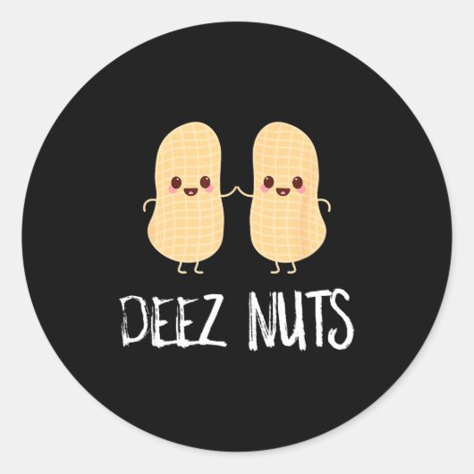 Peanut Food Funny Kawaii Cute Meme Deez Nuts Joke  ラウンドシール (正面)