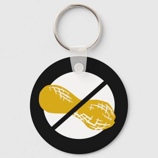 Peanut Free Symbol Black No Peanuts Allergy Kids キーホルダー (正面)