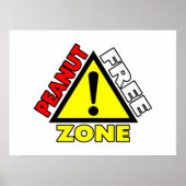Peanut Free Zone (Peanut Allergy) ポスター (正面)