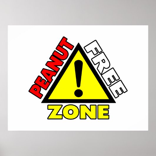 Peanut Free Zone (Peanut Allergy) ポスター (正面)