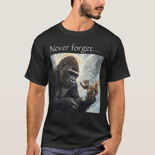 Peanut the Squirrel and Harambe Never Forget  Tシャツ (正面)