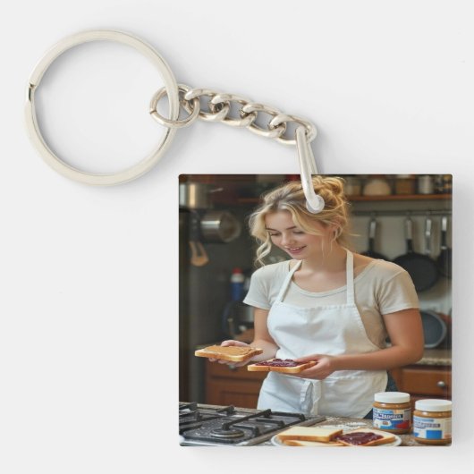 Peanutbutter and Jelly Sandwich Custom キーホルダー (正面)