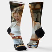 Peanutbutter and Jelly Sandwich Custom ソックス (傾斜あり)