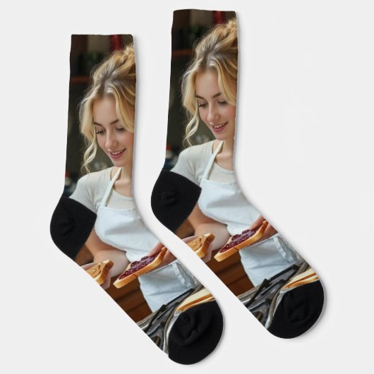 Peanutbutter and Jelly Sandwich Custom ソックス (右)