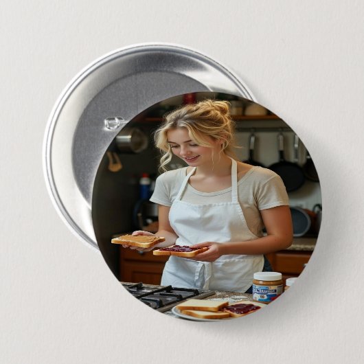 Peanutbutter and Jelly Sandwich Custom 缶バッジ (正面&裏面)