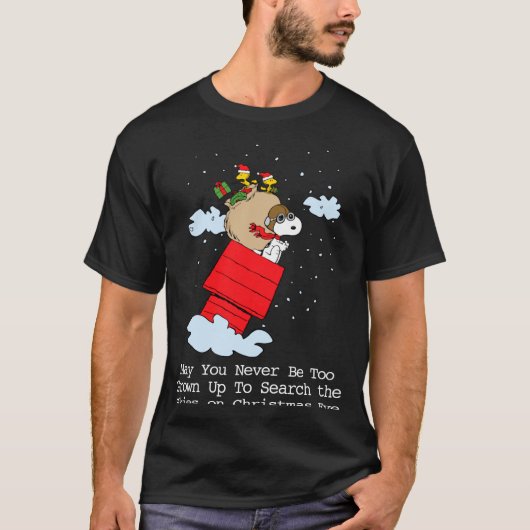 Peanuts The Flying Ace At Christmas Tシャツ (正面)