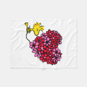 Peanuts - Valentines - Floral Heart  フリースブランケット (正面(横))