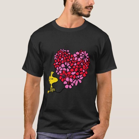 Peanuts - Valentines - Floral Heart  Tシャツ (正面)