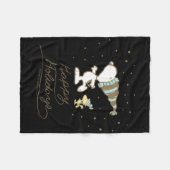 Peanuts Winter Skating フリースブランケット (正面(横))