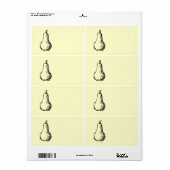 Pearスケッチ。ラインイラストレーション（黒） ラベル (フルシート)