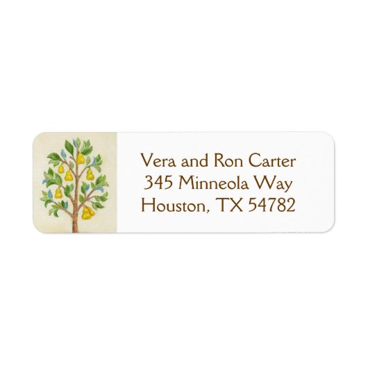 Pearツリー差出人住所ラベル ラベル (正面)