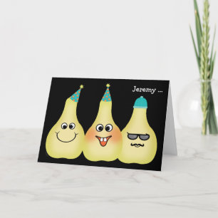 PEAR誕生日おもしろい PUNヒップスター任意の名前を追加 カード