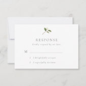 Pear 素朴 Flows Wedding RSVPカード (正面)