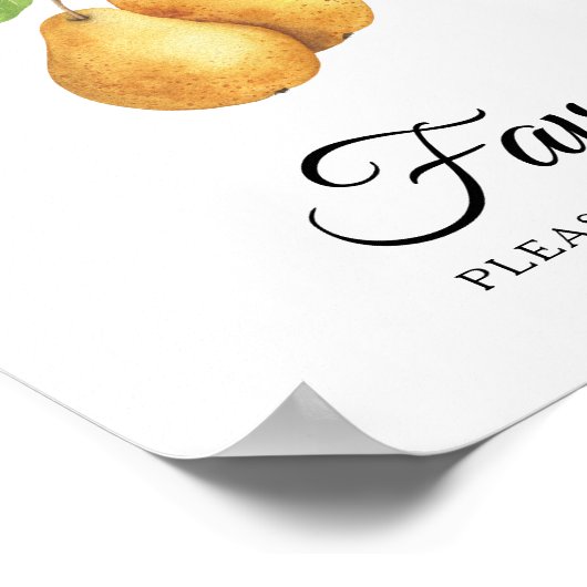 Pear bridal shower Favors please take one ポスター (角)